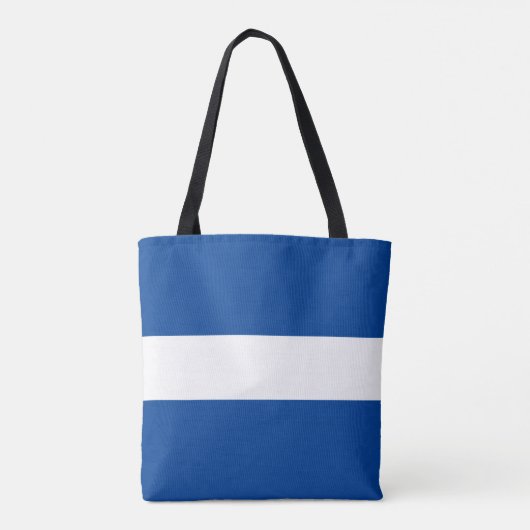 Chic Bold White Deep Ocean Blue Nautical Stripes Tote Bag (Achterkant)