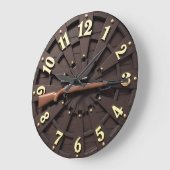 Chic Bolt Action Radial Wood Grote Klok (Hoek)