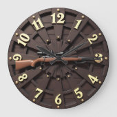 Chic Bolt Action Radial Wood Grote Klok (Voorkant)