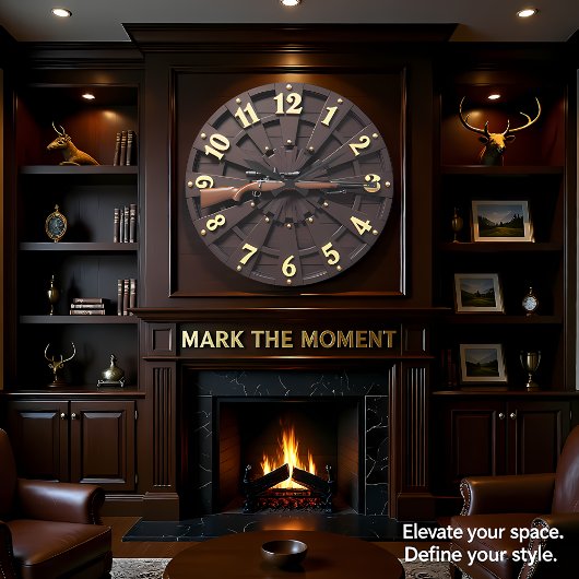 Chic Bolt Action Radial Wood Grote Klok