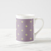 Chic Bone China Mok: Lilies van de vallei, Mauve Porselein Kop (Rechts)