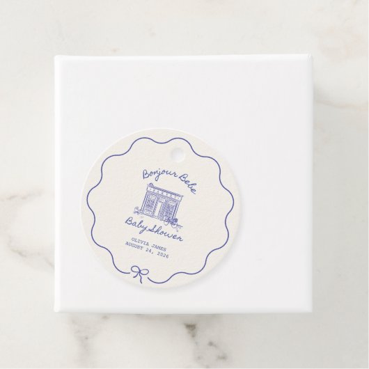 Chic Bonjour bebe baby shower Bedankjes Labels (In situ)