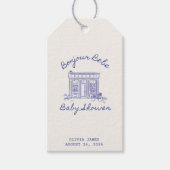 Chic Bonjour bebe baby shower Cadeaulabel (Voorkant)