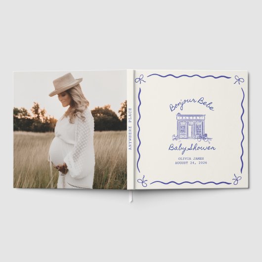 Chic Bonjour bebe baby shower Gastenboek (Volledig)
