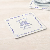 Chic Bonjour bebe baby shower Kartonnen Onderzetters (Schuin)