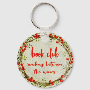 Chic Book Club Waterverf Reading WIne Sleutelhanger