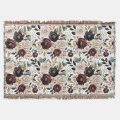 Chic bordeauxroom bloem deken (Voorkant)