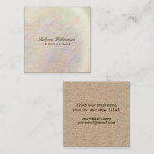 Chic Borhed Metal Rainbow Holographic Iridescence Vierkante Visitekaartje (Voorkant / Achterkant)