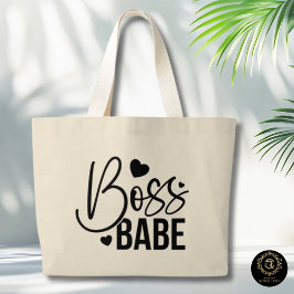 Chic Boss Babe Everyday Katoenen Boodschappentas Grote Tote Bag