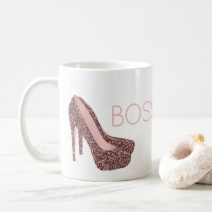 Chic Boss Lady   Roos Gold Pink Glitter Shoes Koffiemok