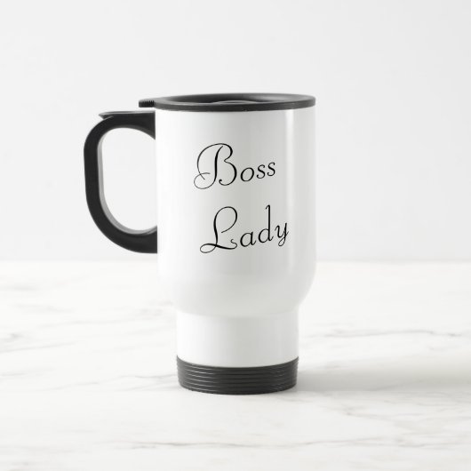 Chic Boss Lady Travel Mug met trendy belettering Reisbeker (Links)