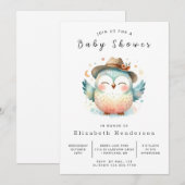 Chic Bossen Uil Baby shower Kaart (Voorkant / Achterkant)