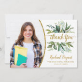 Chic Botanical Afstuderen Foto Dank je wel Bedankkaart (Voorkant)