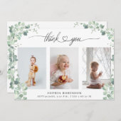 Chic Botanical Baby shower Foto Collage Hartelijk  Kaart (Voorkant / Achterkant)