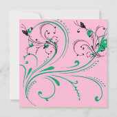 Chic Botanical Bachelorette Party Invitation Kaart (Achterkant)