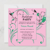 Chic Botanical Bachelorette Party Invitation Kaart (Voorkant)