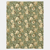 Chic Botanical Blanket Sage Green and Gold Style Fleece Deken (Voorkant)