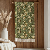 Chic Botanical Blanket Sage Green and Gold Style Fleece Deken