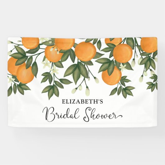 Chic Botanical Citrus Summer Vrijgezellenfeest Wel Spandoek (Horizontaal)