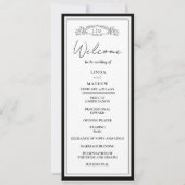 Chic Botanical Crest Wedding Program Kaart (Voorkant)