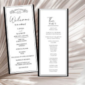 Chic Botanical Crest Wedding Program Kaart