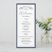 Chic Botanical Crest Wedding Program Kaart (Staand voorkant)