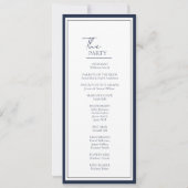 Chic Botanical Crest Wedding Program Kaart (Achterkant)