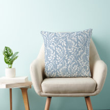 Chic Botanical Dusty Blue Foliage Pattern
