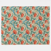Chic  Botanical Geïnspireerd door William Morris Fleece Deken (Voorkant (Horizontaal))