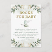Chic Botanical Greenery Gold Books voor Baby showe Informatiekaartje (Voorkant)