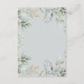 Chic Botanical Greenery Gold Books voor Baby showe Informatiekaartje (Achterkant)