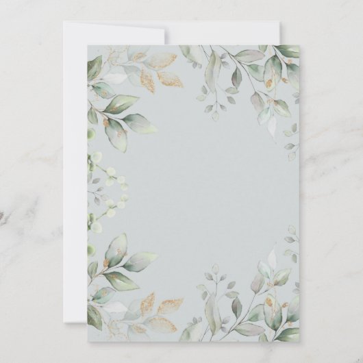 Chic Botanical Greenery Gold Garden 40th Birthday Kaart (Achterkant)