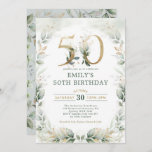 Chic Botanical Greenery Gold Garden 50th Birthday Kaart<br><div class="desc">Elegant botanical-themed 50th verjaardagsuitnodiging met prachtige waterverf groen in sage groen en goud</div>