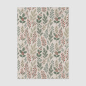 Chic Botanical Holly Berry Floral Pattern Tissuepapier (Voorkant)