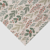 Chic Botanical Holly Berry Floral Pattern Tissuepapier (Detail)