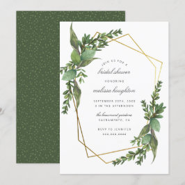 Chic Botanical laat Gold Geometric Vrijgezellenfee Kaart