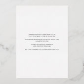 Chic Botanical Lijst Vrijgezellenfeest REAL Folie Uitnodiging (Achterkant)