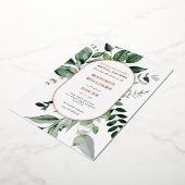 Chic Botanical Lijst Vrijgezellenfeest REAL Folie Uitnodiging (Gedraaid)