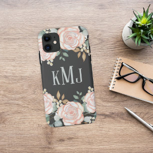 Chic Botanical Monogram Stylish Floral Greenery Case-Mate iPhone Case