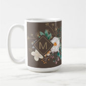 Chic Botanical Monogrammed Coffee Mok (Links)