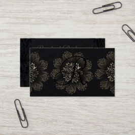Chic Botanical Ornamental Gold en Premium Black Visitekaartje