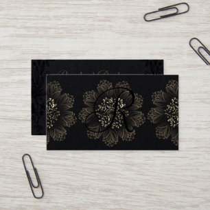 Chic Botanical Ornamental Gold en Premium Black Visitekaartje