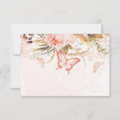 Chic Botanical Peony Butterfly bewaar de datumkaar Bedankkaart (Achterkant)