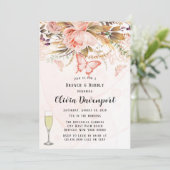 Chic Botanical Peony Butterfly Brunch & Bubble Kaart (Staand voorkant)