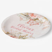 Chic Botanical Peony Butterfly Vrijgezellenfeest Papieren Bordje (Gekanteld)