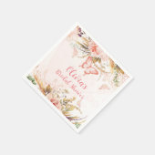 Chic Botanical Peony Butterfly Vrijgezellenfeest Servet (Hoek)