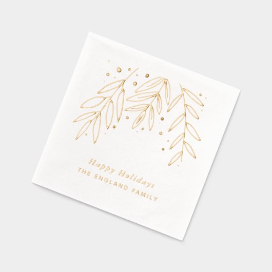 Chic Botanical Springs Holiday Gold Folie Servetten (Links)