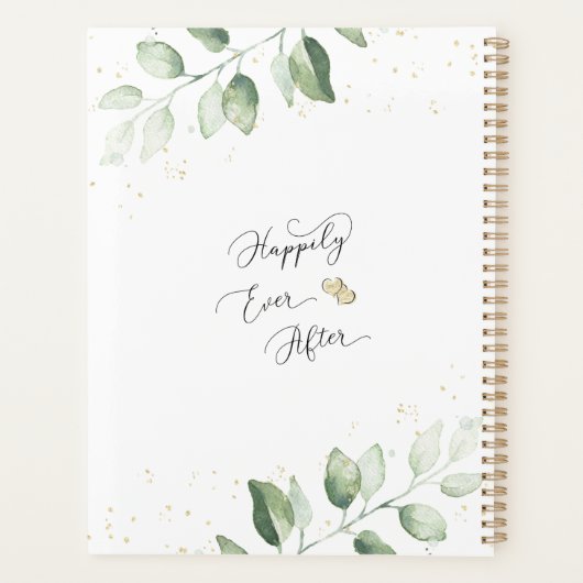 Chic Botanical Waterverf Foil Geometric Wedding Planner (Achterkant)