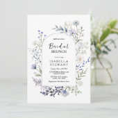 Chic Botanical Waterverf Wildflower Bridal Brunch Kaart (Staand voorkant)