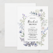 Chic Botanical Waterverf Wildflower Bridal Brunch Kaart (Voorkant / Achterkant)